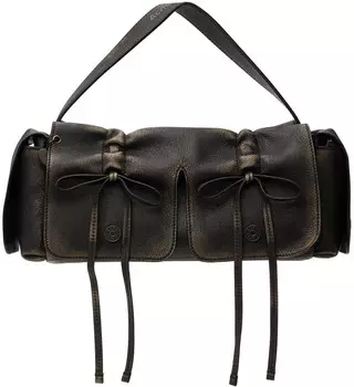Коричневая сумка с множеством карманов Acne Studios, темно-коричневый/бежевый