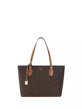 Коричневая сумка-шоппер среднего размера с монограммой Alviero Martini