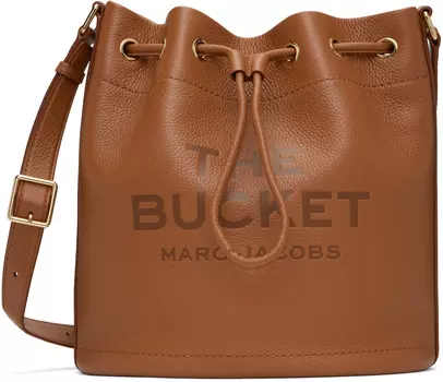 Коричневая сумка 'The Leather Large Bucket' Marc Jacobs