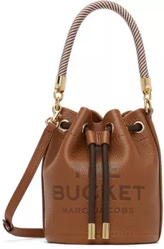 Коричневая сумка The Leather Mini Bucket Marc Jacobs