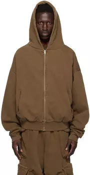 Коричневая термотолстовка с капюшоном Entire Studios