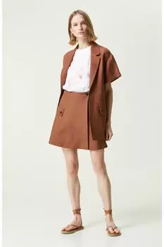 Коричневая тканая юбка мини-размера Network, коричневый