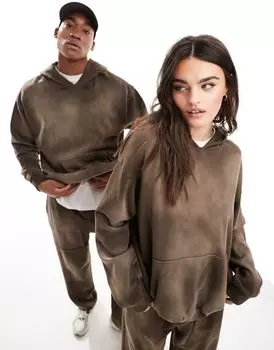Коричневая толстовка оверсайз ASOS DESIGN