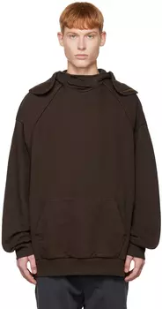 Коричневая толстовка с капюшоном \Маска\"" Juun.J