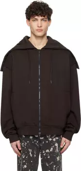 Коричневая трансформируемая толстовка с капюшоном Juun.J