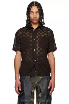 Коричневая трикотажная рубашка Letto Andersson Bell