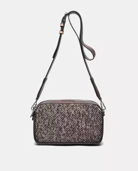 Коричневая твидовая сумка через плечо на молнии Abbacino, коричневый