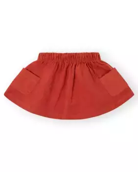 Коричневая юбка для девочки с карманами Canada House