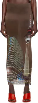 Коричневая юбка макси Shayne Oliver Edition Jean Paul Gaultier