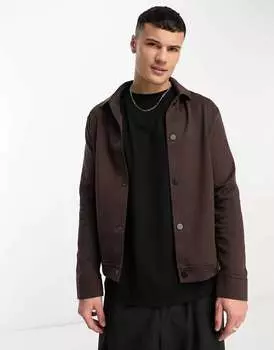 Коричневая узкая рубашка River Island
