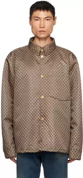 Коричневая ватная куртка Balmain