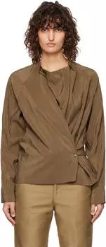 Коричневая витая блузка LEMAIRE