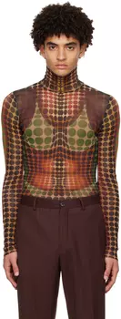 Коричневая водолазка в горошек Jean Paul Gaultier