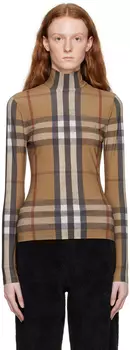 Коричневая водолазка в винтажную клетку Burberry
