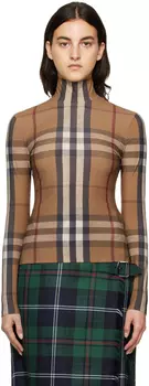 Коричневая водолазка в винтажную клетку Burberry