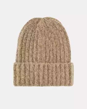 Коричневая вязаная шапка Pieces