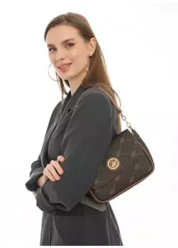 Коричневая женская сумка через плечо 22X16x8 см 05BHPC8026 Beverly Hills Polo Club, коричневый