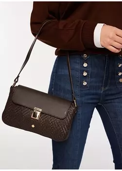 Коричневая женская сумка через плечо F By Fabrika