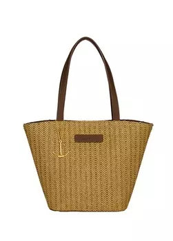 Коричневая женская вязаная сумка на плечо с магнитом Nautica