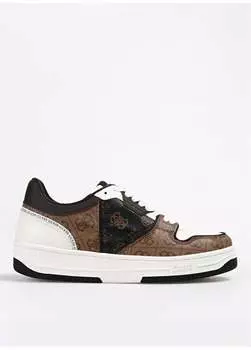 Коричнево-белые мужские кроссовки ANCONA LOW Guess, коричневый/белый