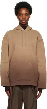 Коричнево-серо-коричневая стеганая худи Sunfade Dion Lee