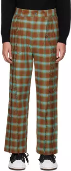 Коричнево-зеленые брюки-переключатели JieDa