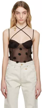 Коричневое боди Le Raphia 'Le Body Ilha' Jacquemus