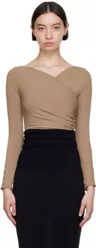 Коричневое боди Nao Takekoshi Edition 'The Cathered Cache-Coeur' Wolford