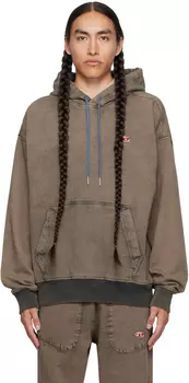 Коричневое джинсовое худи Diesel D-Um-Rib