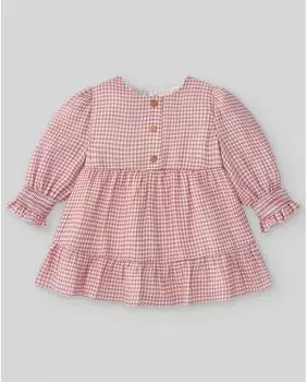 Коричневое хлопковое платье для девочки PAZ Rodrguez, коричневый