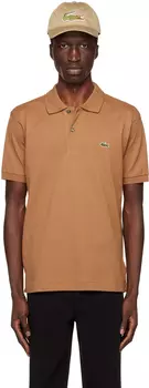 Коричневое классическое поло Lacoste