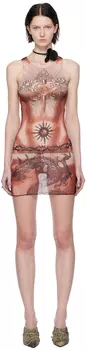 Коричневое мини-платье для безопасного секса Jean Paul Gaultier