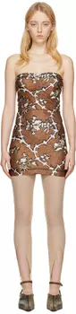 Коричневое мини-платье Skinn KNWLS