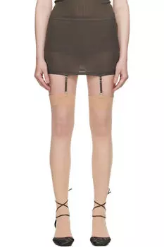 Коричневое нижнее белье подтяжки мини-юбка LEMAIRE