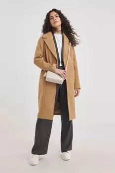 Коричневое однобортное пальто Jd Williams, коричневый