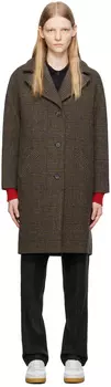Коричневое пальто из нинона A.P.C.