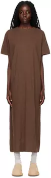 Коричневое платье-миди \Футболка из джерси\"" Deiji Studios