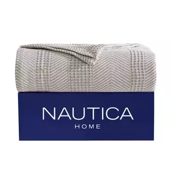 Коричневое полное одеяло Nautica Chevron Queen Queen, цвет Sand Bank Fabric Swatch