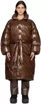 Коричневое пуховое пальто RBI Entire Studios