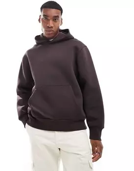 Коричневое тяжелое худи из неопрена ASOS DESIGN