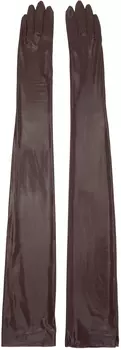 Коричневые блестящие перчатки Dries Van Noten