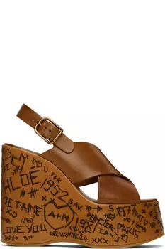 Коричневые босоножки Maxime на танкетке Chlo