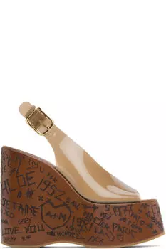 Коричневые босоножки Maxime на танкетке Chlo