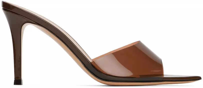 Коричневые босоножки на каблуке Elle 85 Gianvito Rossi