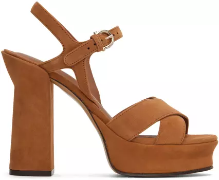 Коричневые босоножки на платформе Ferragamo