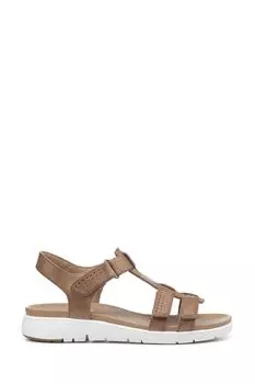 Коричневые босоножки Strive на широкую ногу на липучке Hotter, коричневый