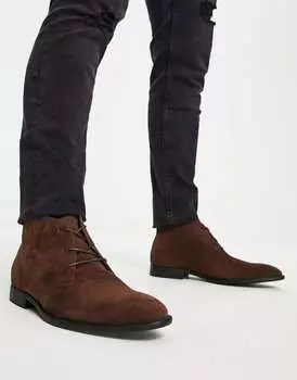 Коричневые ботинки чукка из искусственной замши ASOS DESIGN