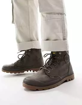 Коричневые ботинки на шнуровке с восковым покрытием Palladium Pampa
