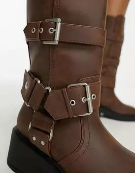 Коричневые ботинки с несколькими пряжками ASOS DESIGN Captain