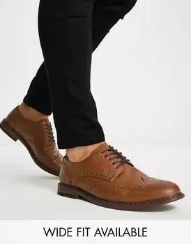 Коричневые броги из искусственной кожи ASOS DESIGN